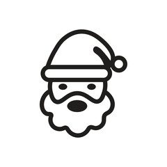 Simple Santa Claus Icon Festive Line Art for Christmas Designs