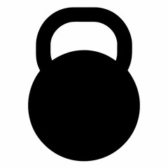 Kettlebell vector silhouette black on white background