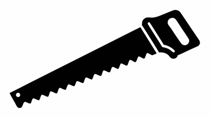 Handsaw vector silhouette black on white background