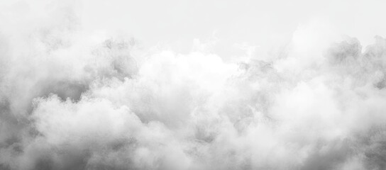 A vast expanse of fluffy, white clouds fills the sky, creating a dreamy and ethereal atmosphere