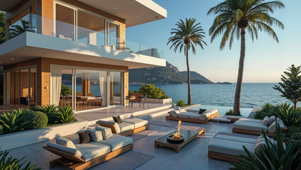 luxury villa by the sea, interior design