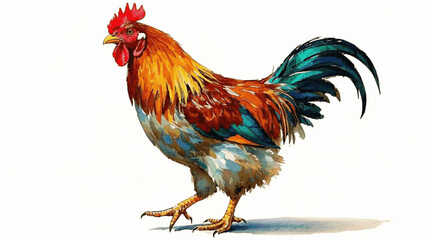 Featherwash chicken isolated watercolor vector illustration svg 