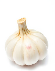 fresh garlic bulb isolated on a clean white backdrop, vibrant. with white shades