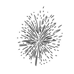 Obraz premium Drawn firework explosion celebration element