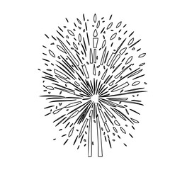 Obraz premium Festive Outburst: Black and White Line Explosion