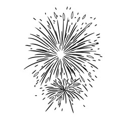 Obraz premium Hand Drawn Festive Fireworks Explosion Sketch