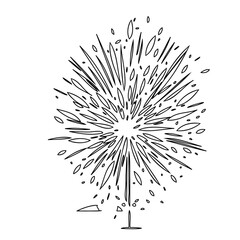 Obraz premium Stylized Festive Firework Burst Doodle Graphic