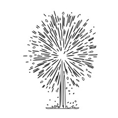Naklejka premium Hand-Drawn Fireworks Illustration on White Space