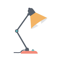 Desk lamp in a modern style with an orange shade  