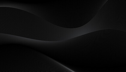 Abstract wave line isolated on black background. Modern flowing wavy lines. Dynamic wave pattern.