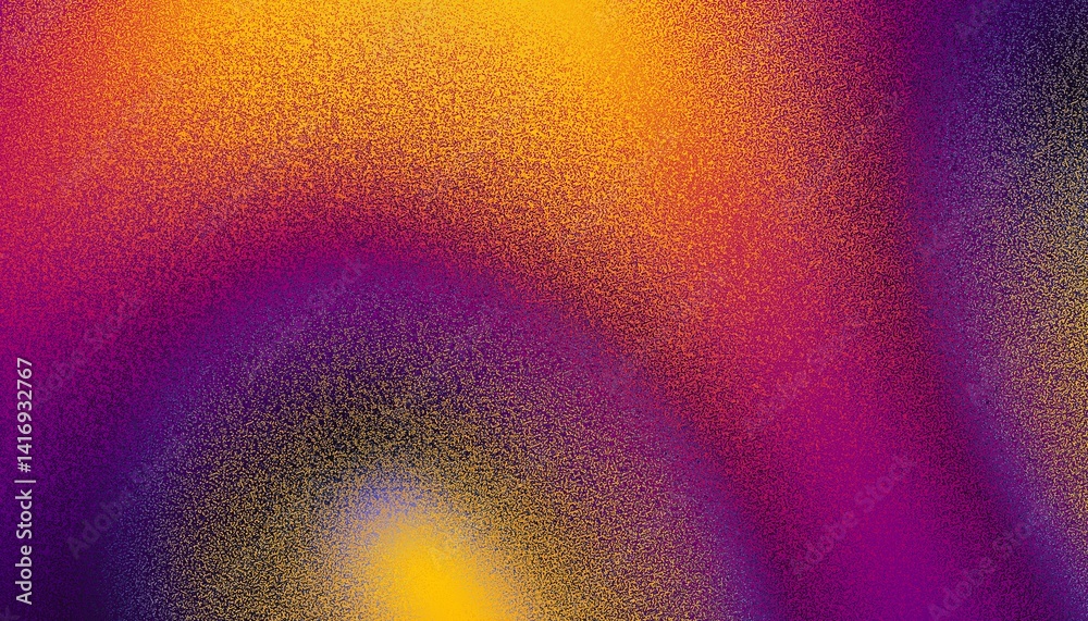 Poster retro purple and orange gradient blurred colorful with grain noise effect background, for art produc