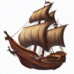 Naklejka premium pirate ship in the ocean