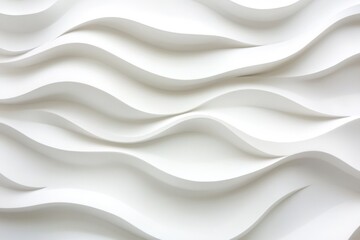 Fototapeta premium abstract white wavy pattern creating dynamic texture with shadow play. modern minimalist design concept. background, art, design.