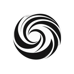 A dynamic black and white swirl design, showcasing a hypnotic pattern that draws attention, suitable for modern graphic projects and backgrounds , isolated on white or transparent png