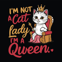 Playful and charming cat T-shirt design featuring an adorable kitty in a fun, expressive pose.Fully scalable and editable vector, ideal for print-on-demand, merchandise, or digital use.