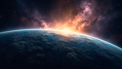 Stunning cosmic view of Earth's horizon.