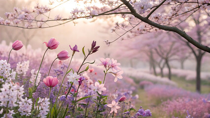 Easter decoration with crafted Easter bunny in the sunny nes