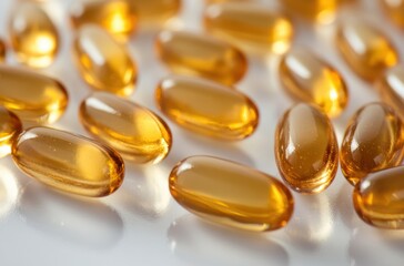 Close-up of Omega-3 capsules, highlighting their