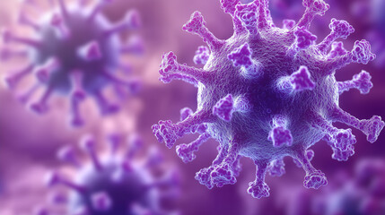 3D Render of Spiky Pathogen Structure