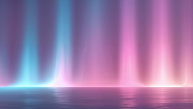 Glowing light beams coming from the top left corner gradually fading into soft pinks and blues
