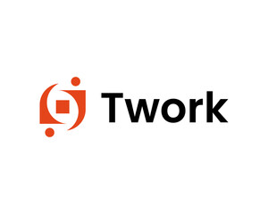 Minimal team work logo design, Group work logo vector