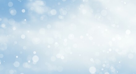 Subtle bokeh lights on soft blue and white gradient background