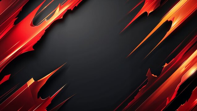 Jagged red and orange streaks crossing a solid black background creating an intense look