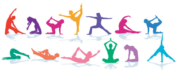 Yoga und Gymnastik Posen Illustration..eps