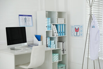 Doctor's workplace with modern computer in office