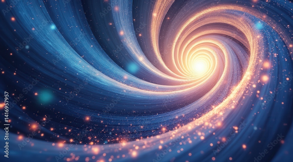 Leinwandbilder a mesmerizing swirl of cosmic colors and light, suggesting a vortex or tunnel in space, filled with 
