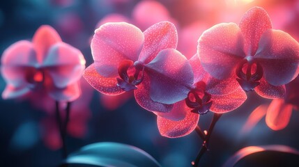 Pink purple orchid bloom close up