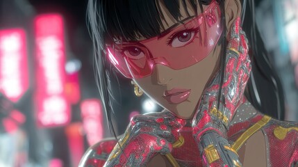 cyberpunk anime woman