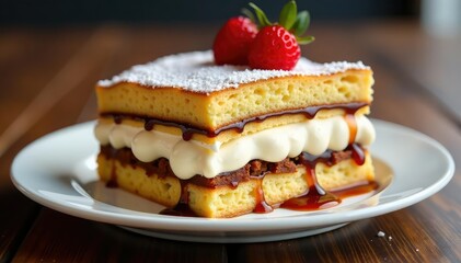 Classic Italian dessert, layers of coffee-soaked ladyfingers and mascarpone cream , food photography, dessert