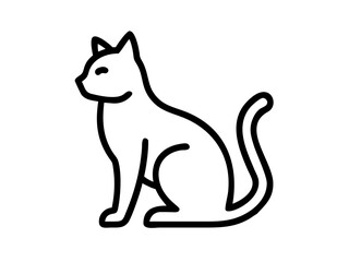 Cat Line Art Vector Design, Minimalist Cat SVG, Elegant Pet Outline SVG Vector