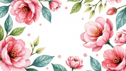 Delicate watercolor floral pattern, perfect for spring flyers , romantic, background, cute