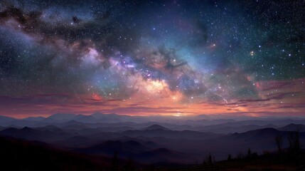 Starry Night Mountain View