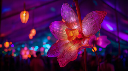 Create Vibrant Nighttime Displays with an Orchid Magenta Lantern Complete with Glow Stick Lighting Accessories