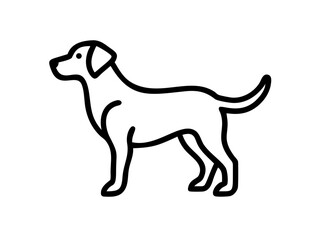 Dog Line Art Vector Design, Minimalist Dog SVG, Pet Outline Clipart