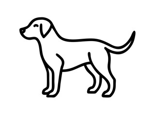 Dog Line Art Vector Design, Minimalist Dog SVG, Pet Outline Clipart