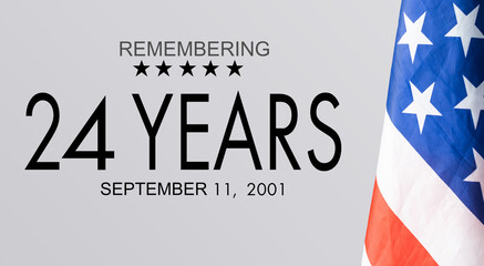 Patriot Day banner template. September 11 Memorial Day for the United States of America concept. Remembrance Day for the Victims of the Terrorist Attacks. Patriot Day photo collage.