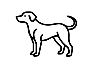 Dog Line Art Vector Design, Minimalist Dog SVG, Pet Outline Clipart