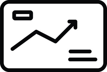 Digital Screen Displaying Growth Chart and Financial Data with Card Icon