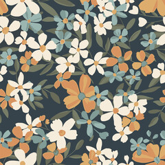 art,vintage floral pattern in dark background