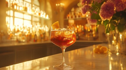 Red cocktail bar drink image