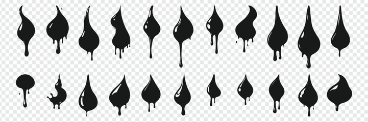 Silhouette oil drop. Black oil drop 