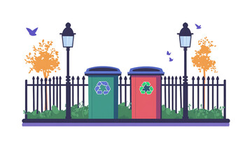 Recycling Bins in a City Park, PNG
