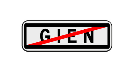 Panneau de sortie de Gien, Loiret, Centre-Val de Loire