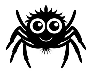 Cute Jumping Spider Vector Design, Adorable Spider SVG Vector, Cartoon Insect Icon