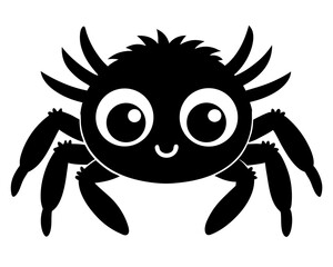 Cute Jumping Spider Vector Design, Adorable Spider SVG Vector, Cartoon Insect Icon