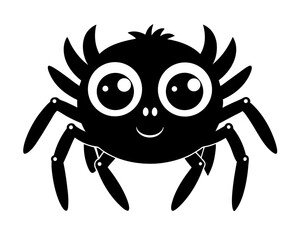 Cute Jumping Spider Vector Design, Adorable Spider SVG Vector, Cartoon Insect Icon